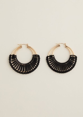 Phase Eight Black Woven Hoop Jewellery Black Australia | OA2918460